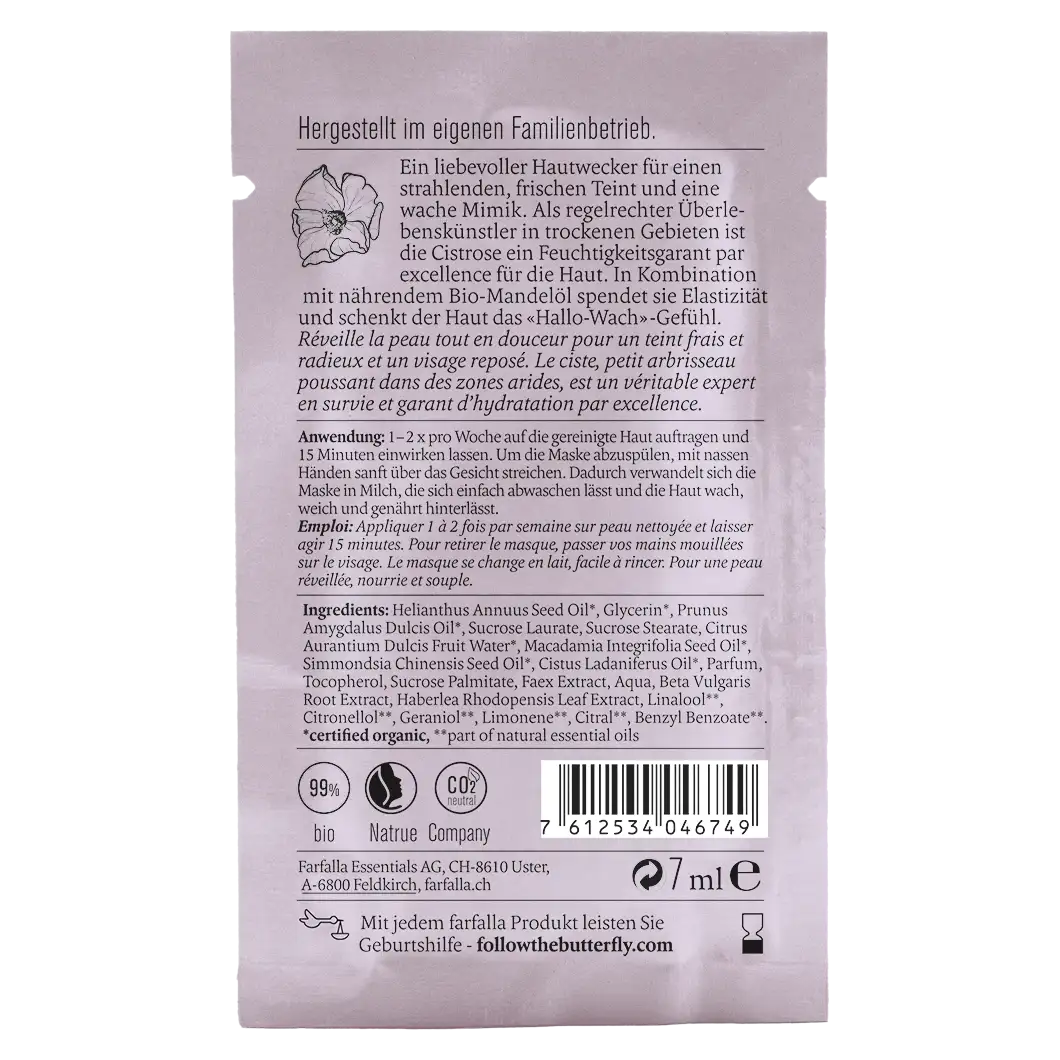 Cistrose Für jede Haut, SOS Anti-Müdigkeitsmaske Farfalla