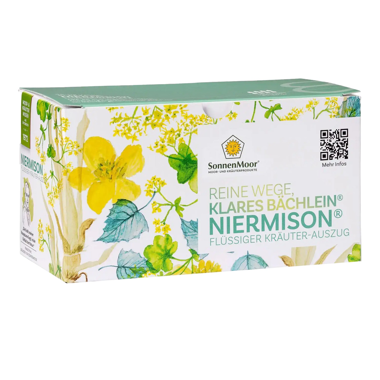 SonnenMoor Niermison: Flüssiger Kräuter-Auszug "Reine Wege, klares Bächlein". Moor- und Kräuterprodukt in Die Kräuterdrogerie. - Niermison® 8 x 100ml von SonnenMoor