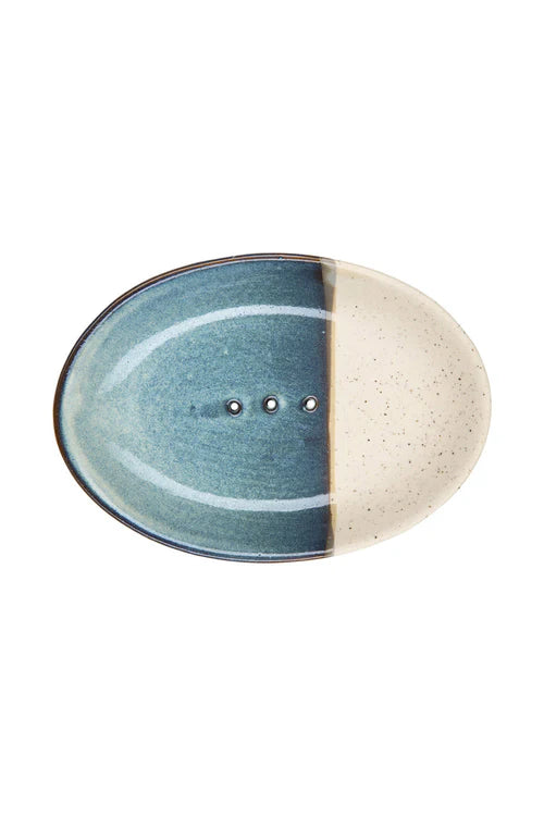 Rusztikus kék szappantartó