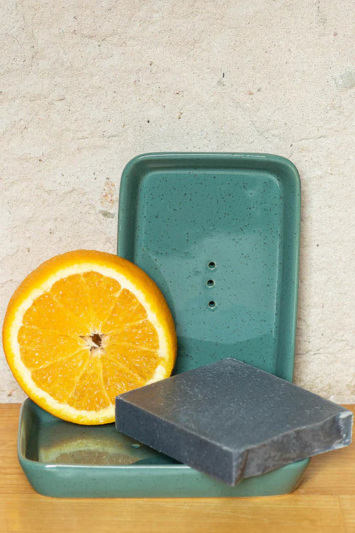 Rusztikus zöld szappantartó