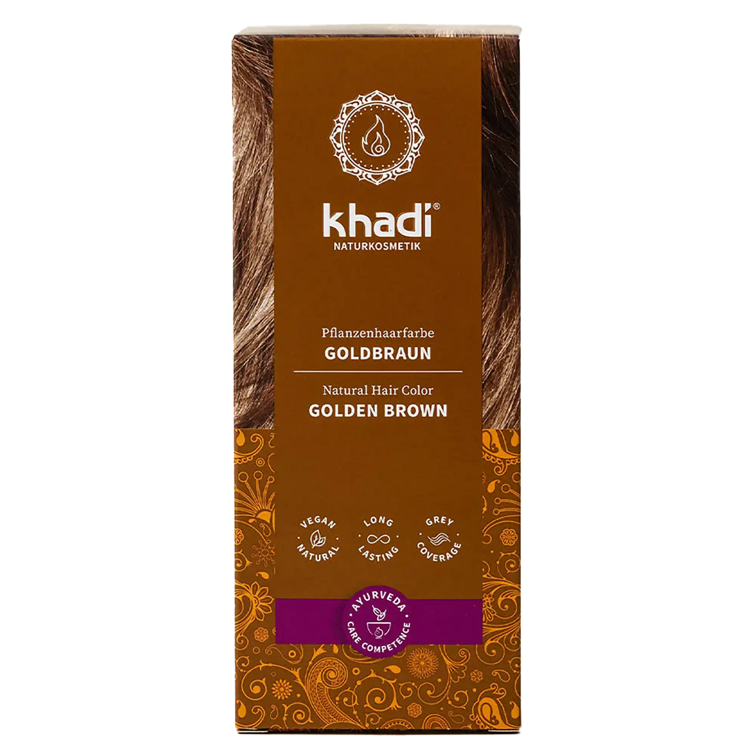 Goldbraun Pflanzenhaarfarbe 100g Khadi