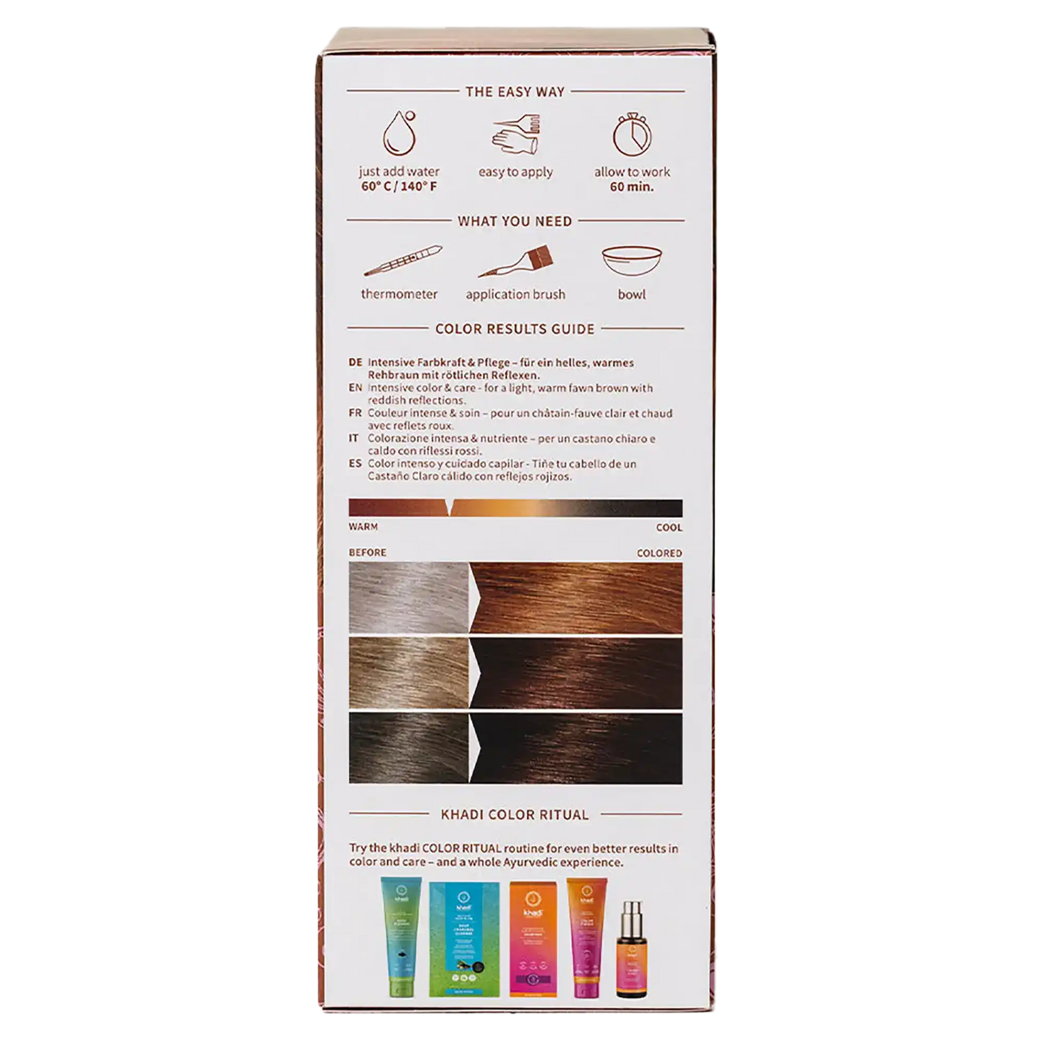 Hellbraun Pflanzenhaarfarbe 100g Khadi