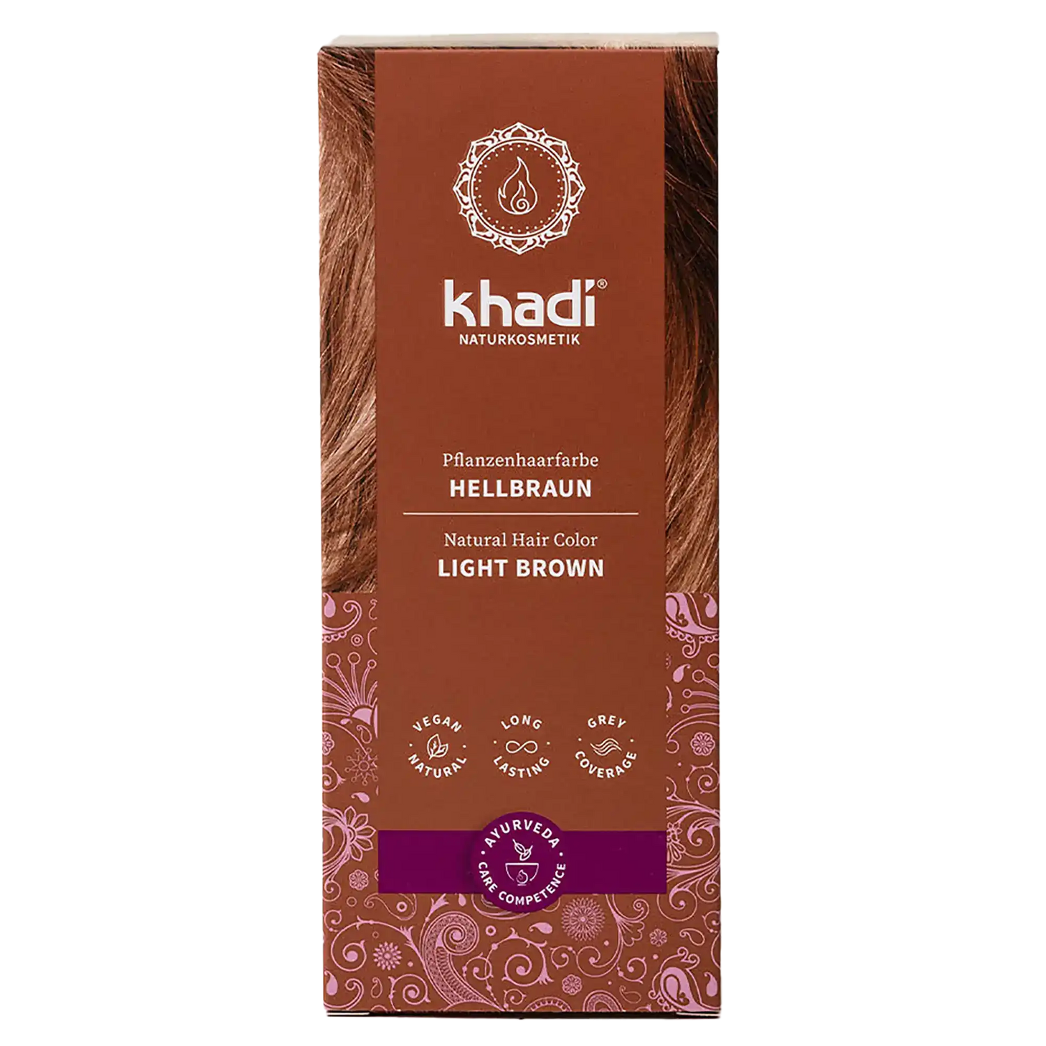 Hellbraun Pflanzenhaarfarbe 100g Khadi