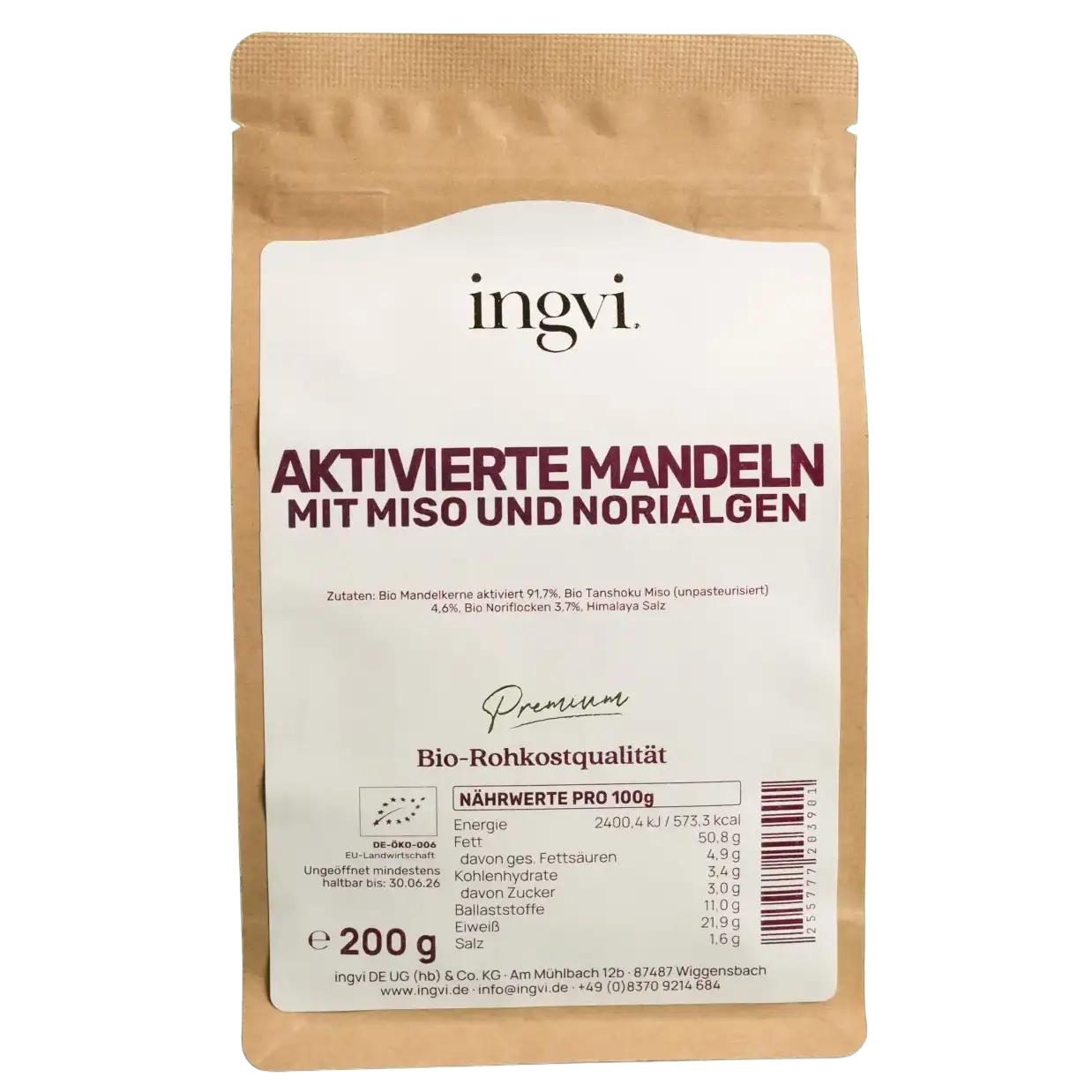 Aktivált mandula misóval és nori algával 200g