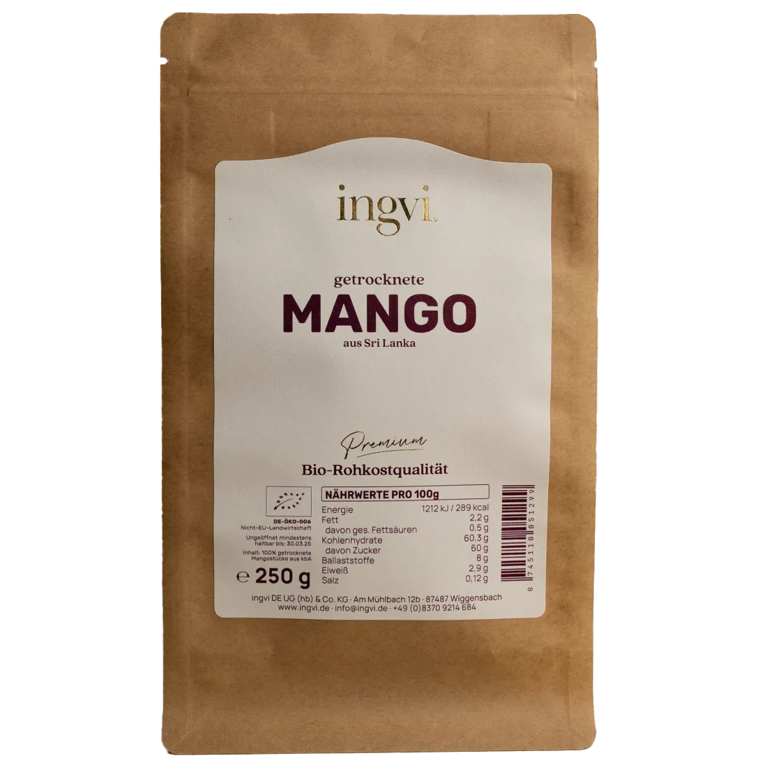 Mangostücke Sri Lanka Bio 250g Ingvi