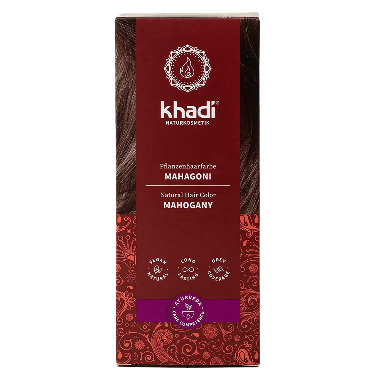 Mahagoni Pflanzenhaarfarbe 100g Khadi