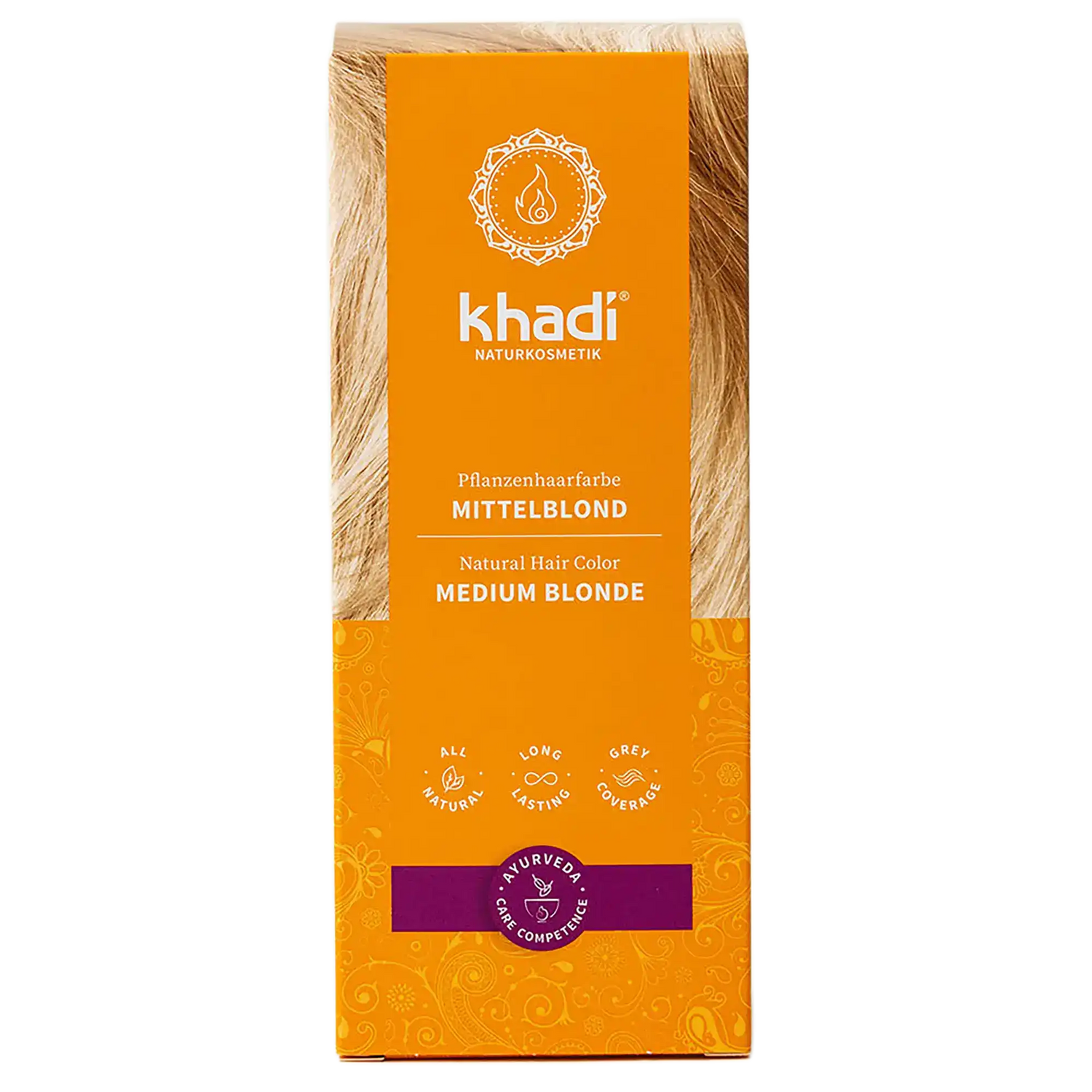 Mittelblond Pflanzenhaarfarbe 100g Khadi