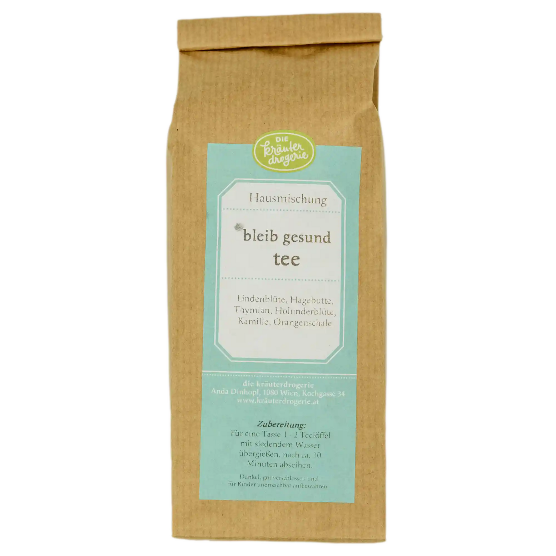 Bleib gesund Tee - Verpackung - 100g Die Kräuterdrogerie