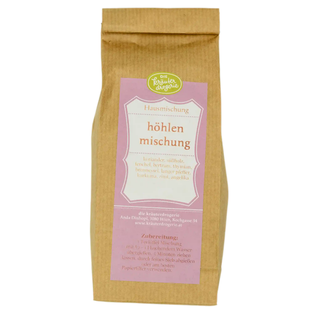 Höhlenmischung - Verpackung - 160g Die Kräuterdrogerie