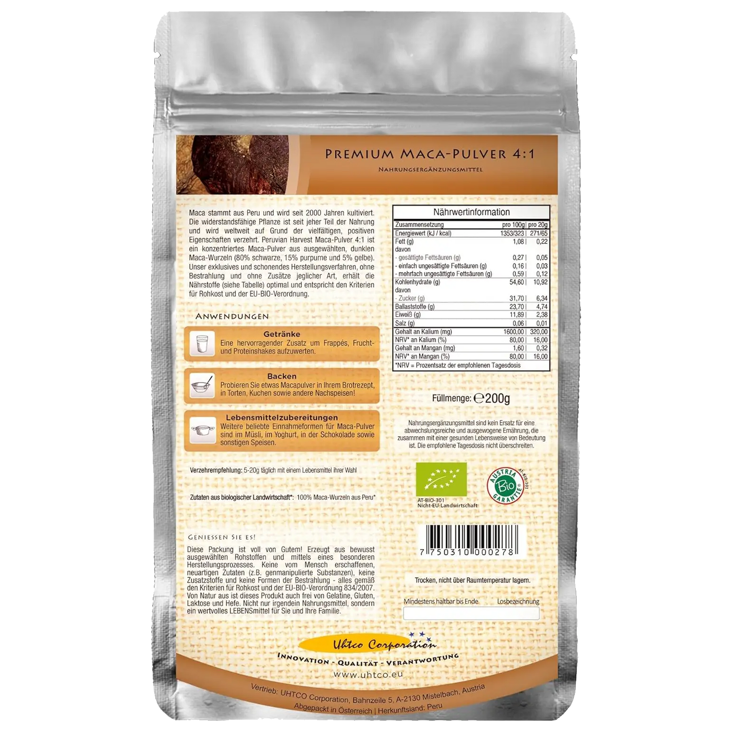 Macapulver 4:1 bio 200g