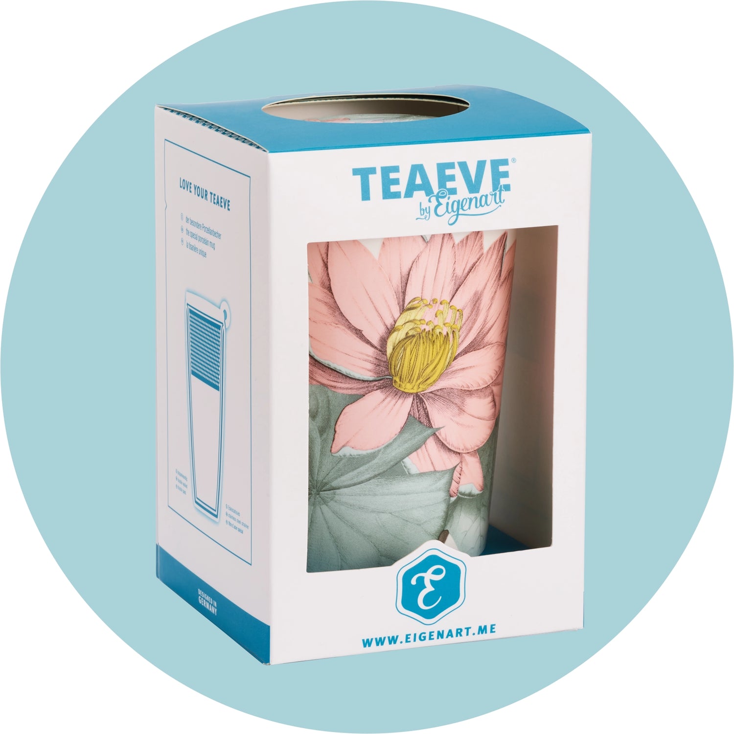 Eigenart Teaeve Teetasse, Becher mit Sieb und Deckel - Padma
