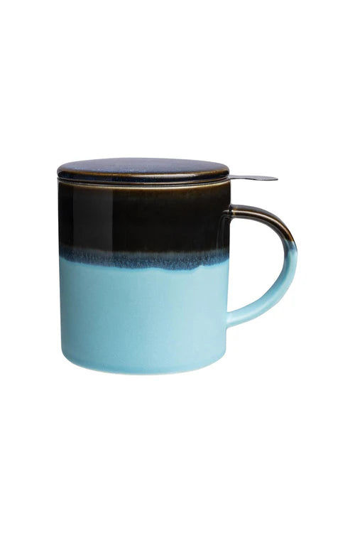 Tasse mit Teesieb Industrial blau 410ml