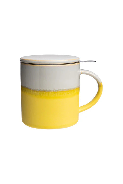 Tasse mit Teesieb Industrial gelb 410ml