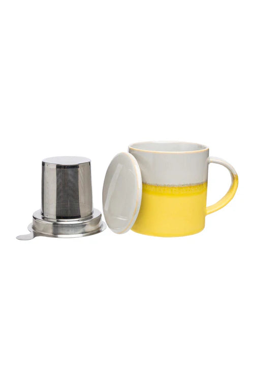 Tasse mit Teesieb Industrial gelb 410ml