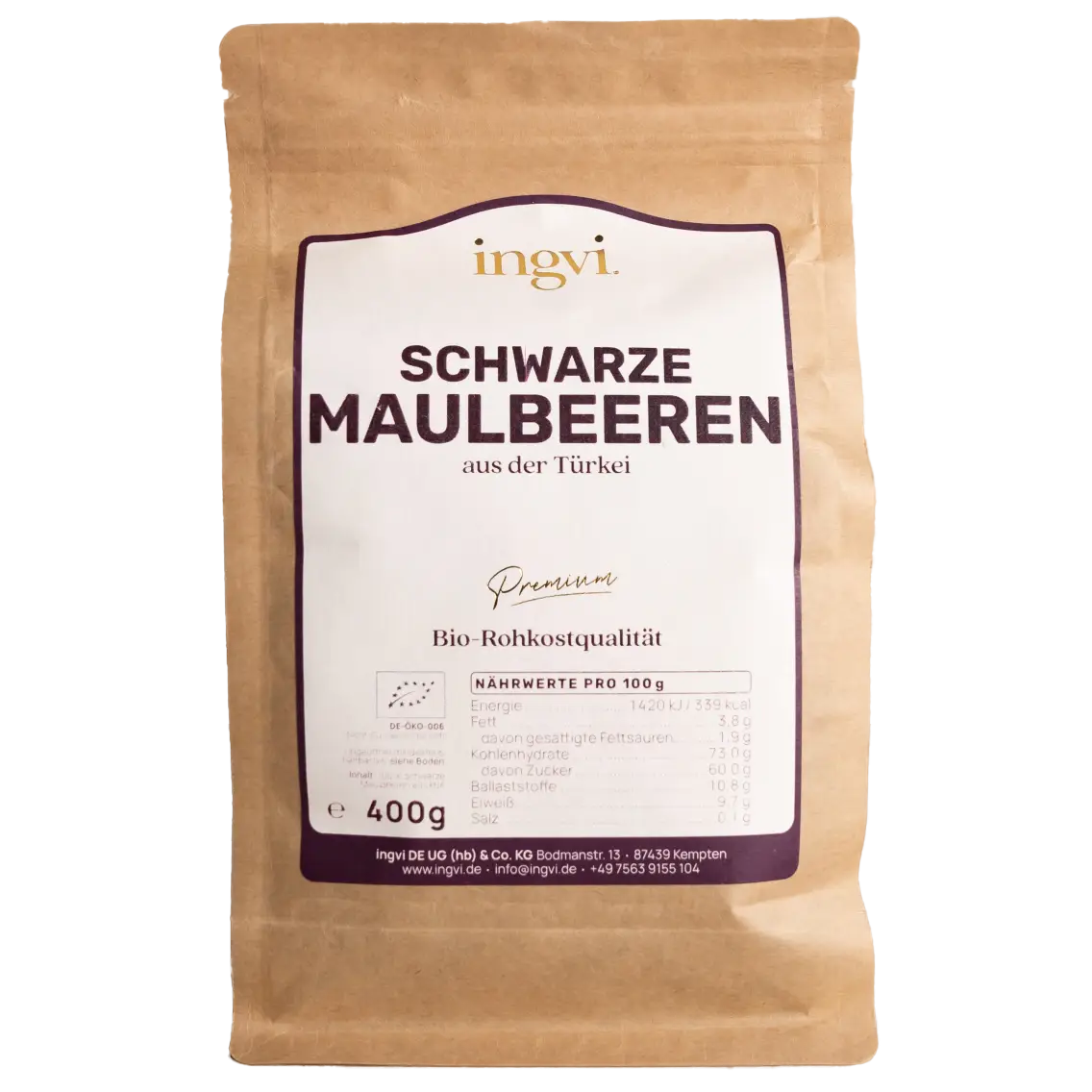 Maulbeeren schwarz Bio 400g Ingvi